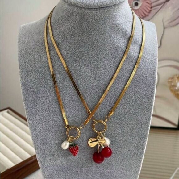 Anthropologie Jewelry - Cherry Necklace N1316